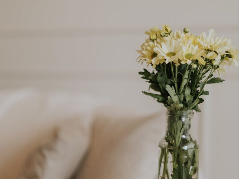 Person sitting calmly in a minimalist room with soft morning light.